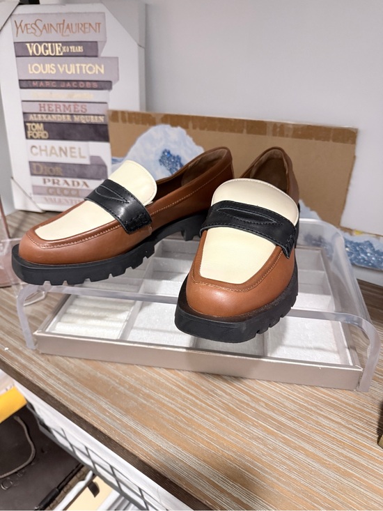 Dolce Vita Shoes - Dolce Vita Brown Black Cream Leather Loafers